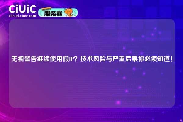 无视警告继续使用假IP？技术风险与严重后果你必须知道！