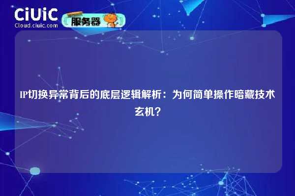 IP切换异常背后的底层逻辑解析：为何简单操作暗藏技术玄机？