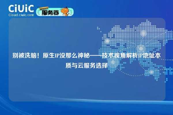 别被洗脑！原生IP没那么神秘——技术视角解析IP地址本质与云服务选择