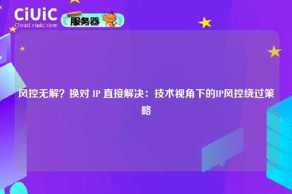 风控无解？换对 IP 直接解决：技术视角下的IP风控绕过策略