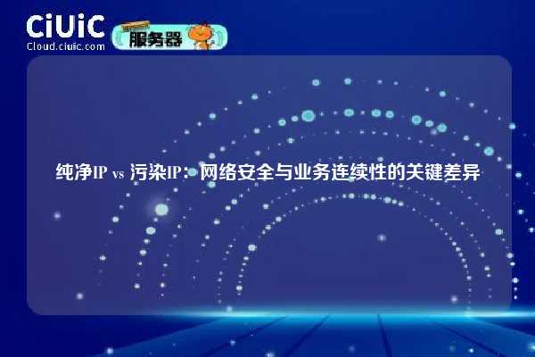 纯净IP vs 污染IP：网络安全与业务连续性的关键差异