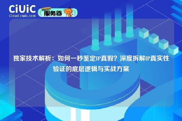 独家技术解析：如何一秒鉴定IP真假？深度拆解IP真实性验证的底层逻辑与实战方案