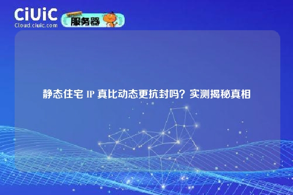 静态住宅 IP 真比动态更抗封吗？实测揭秘真相