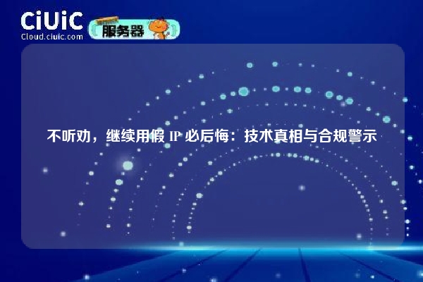 不听劝，继续用假 IP 必后悔：技术真相与合规警示