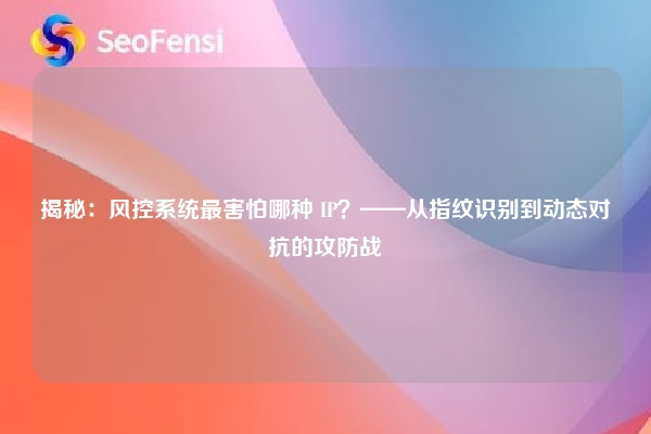 揭秘：风控系统最害怕哪种 IP？——从指纹识别到动态对抗的攻防战