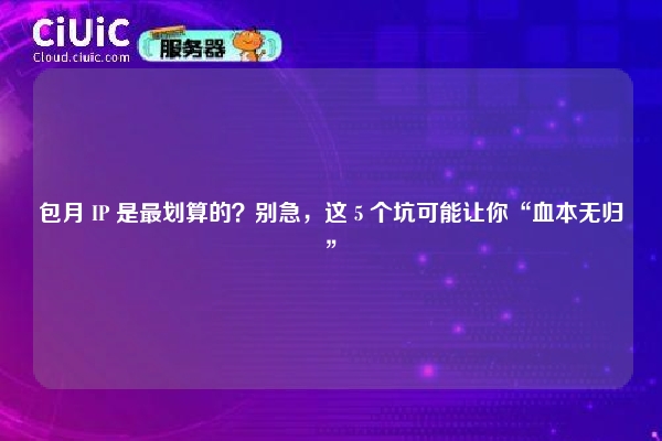 包月 IP 是最划算的？别急，这 5 个坑可能让你“血本无归”