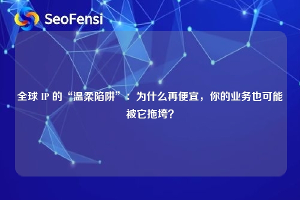 全球 IP 的“温柔陷阱”：为什么再便宜，你的业务也可能被它拖垮？