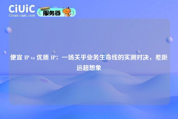 便宜 IP vs 优质 IP：一场关乎业务生命线的实测对决，差距远超想象