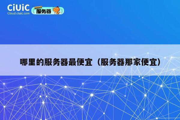 哪里的服务器最便宜（服务器那家便宜）
