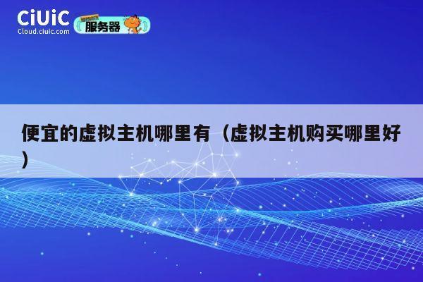 便宜的虚拟主机哪里有（虚拟主机购买哪里好）