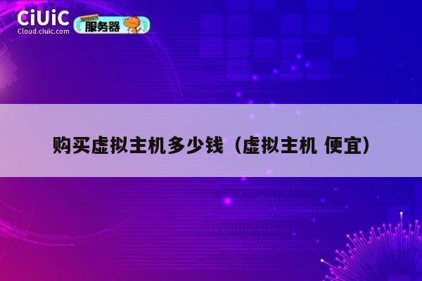 购买虚拟主机多少钱（虚拟主机 便宜）