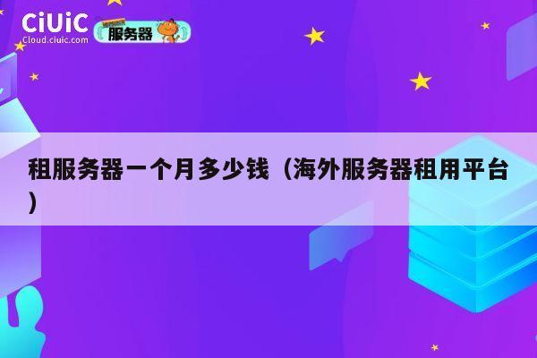 租服务器一个月多少钱（海外服务器租用平台）