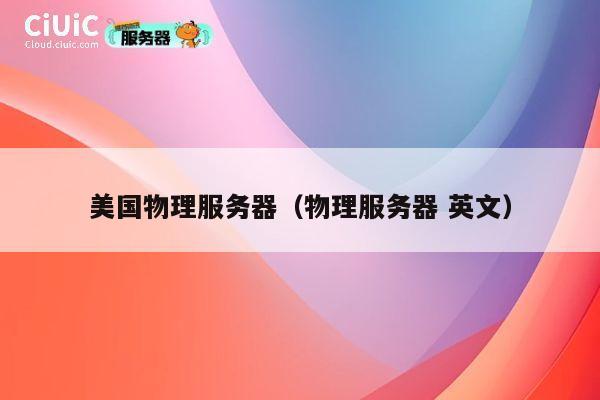 美国物理服务器（物理服务器 英文）