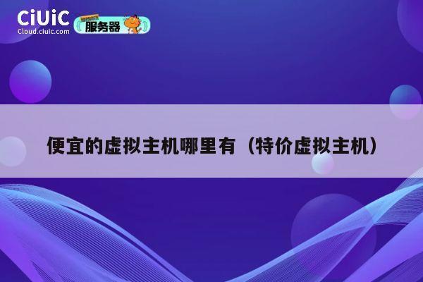 便宜的虚拟主机哪里有（特价虚拟主机）