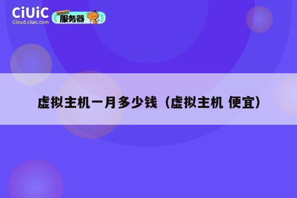 虚拟主机一月多少钱（虚拟主机 便宜）