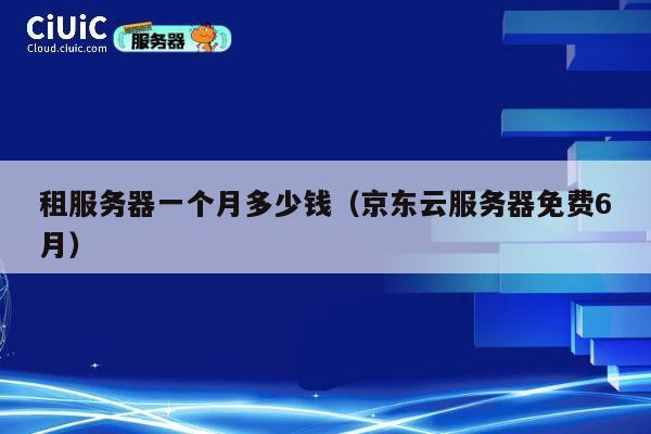 租服务器一个月多少钱（京东云服务器免费6月）