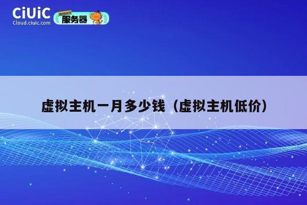 虚拟主机一月多少钱（虚拟主机低价）