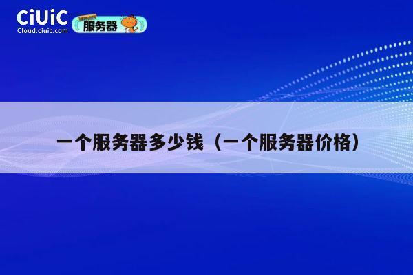 一个服务器多少钱（一个服务器价格）
