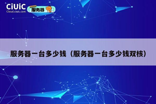 服务器一台多少钱（服务器一台多少钱双核）